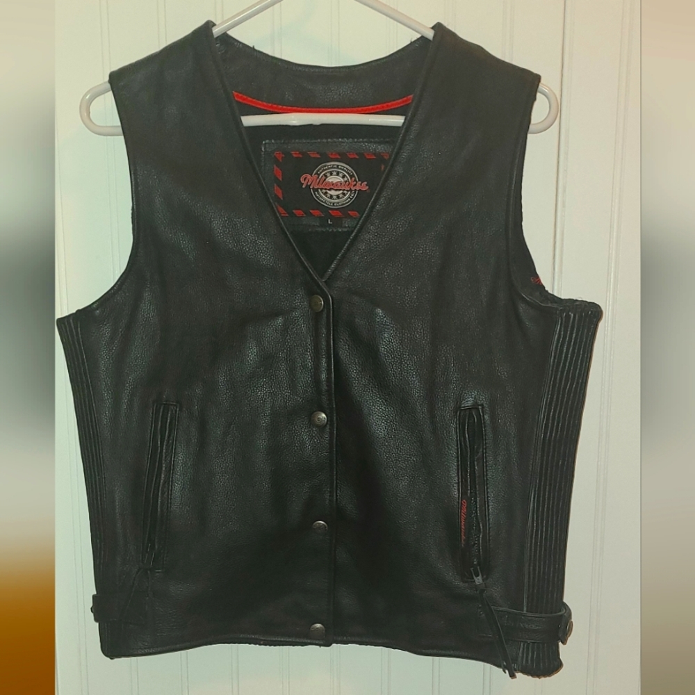 Women's Leather Biker Vest